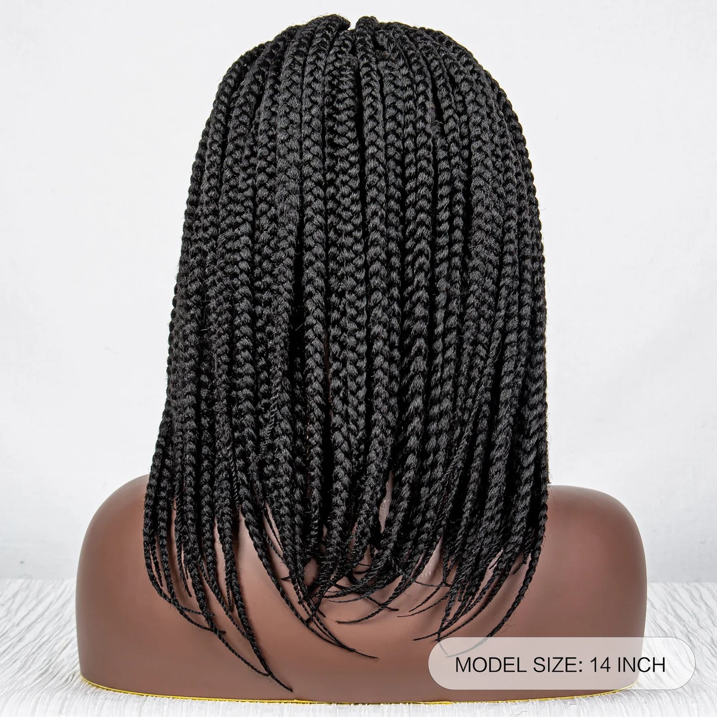 14" Short Bob Knotless Box Braids Wig | Transparent Full Lace Front
