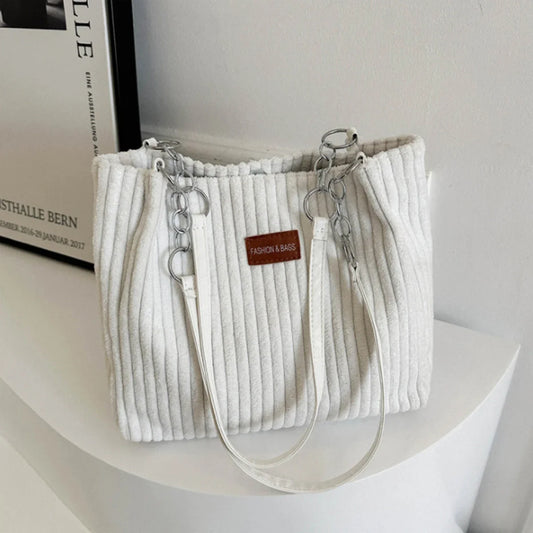 Simple Solid Color Velvet Bag | High Texture Chain Shoulder & Underarm Messenger Bag (Unisex Fashion Handbag for All Seasons)