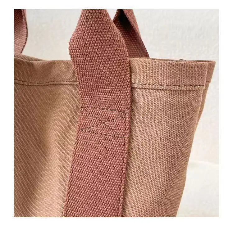 Women's Tote Bag Canvas Sewing Thread | Large Capacity Advanced Sense Handbag & Convenient Practical Female Commuter Bag