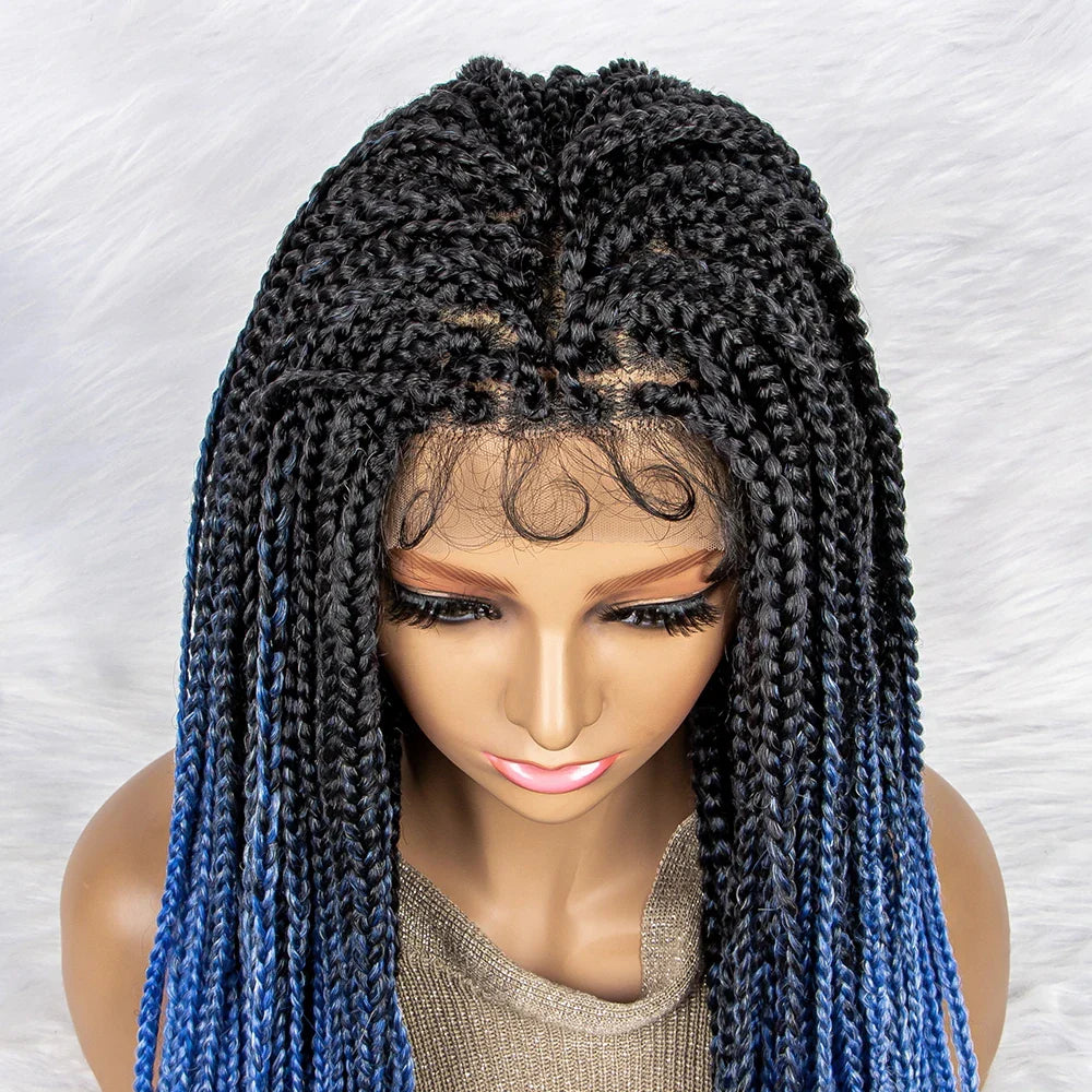 New HD Curly Goddess Box Braids Wig | Transparent Full Lace