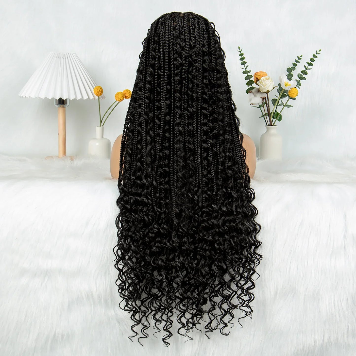 HD Transparent Boho Box Braids Wig | Full Lace | Knotless | Black Women & Girls