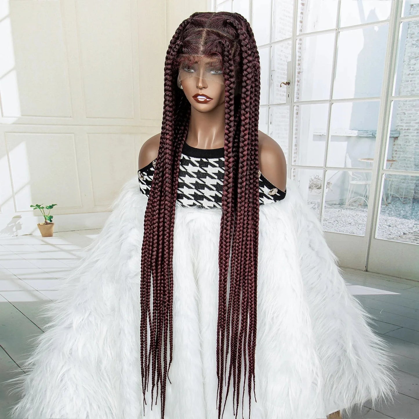 Jumbo Cornrow & Knotless Box Braids Wig | Full Lace | Baby Hair | Black Women