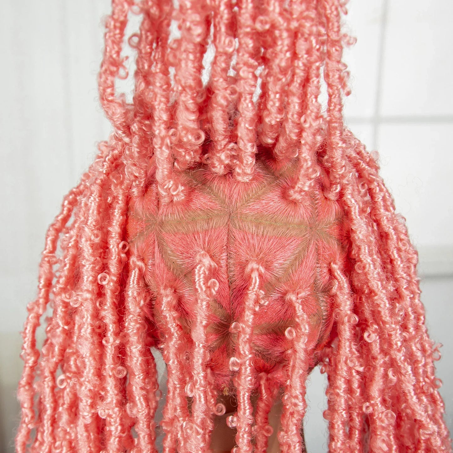 Pink Knotless Braids Wig with Curly Ends | Full Lace | Baby Hair