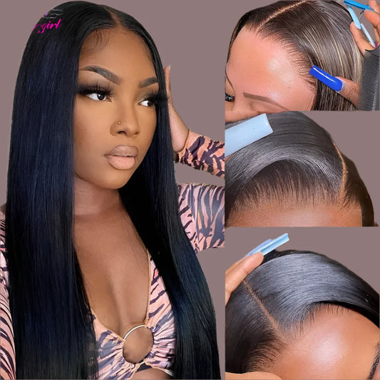 13x6 Lace Frontal Human Hair Wig | Straight Brazilian Remy Hair | Natural Black | 150%/180% Density | Pre-Plucked