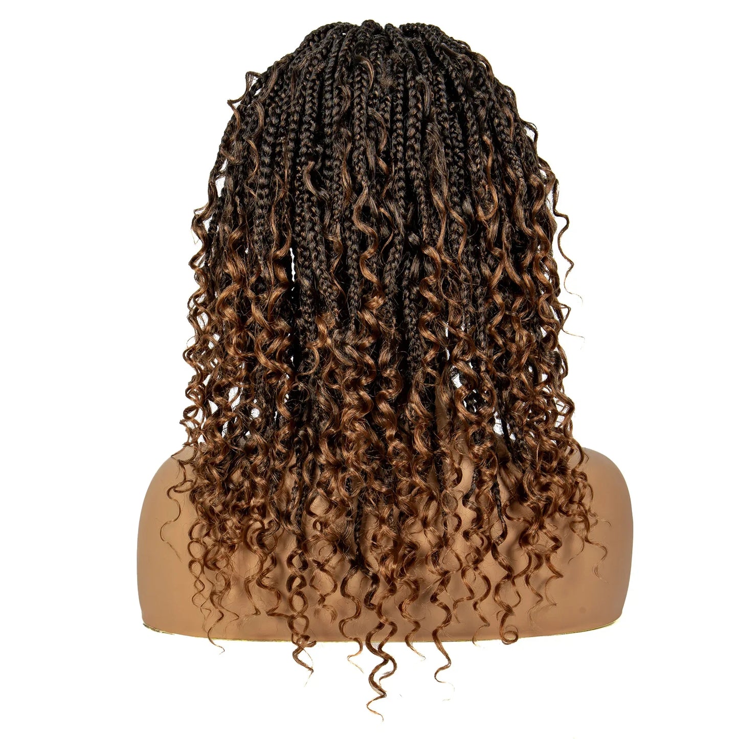 Boho Curly Ends Knotless Braids Wig | Transparent Full Lace | Baby Hair