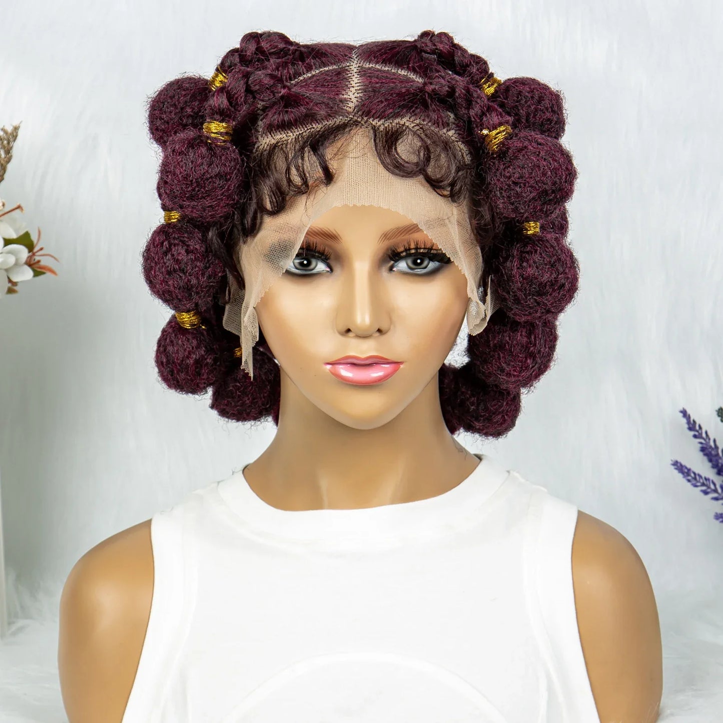 KIMA HD Full Lace Bantu Knot Braids Wig | Knotless Box Braids