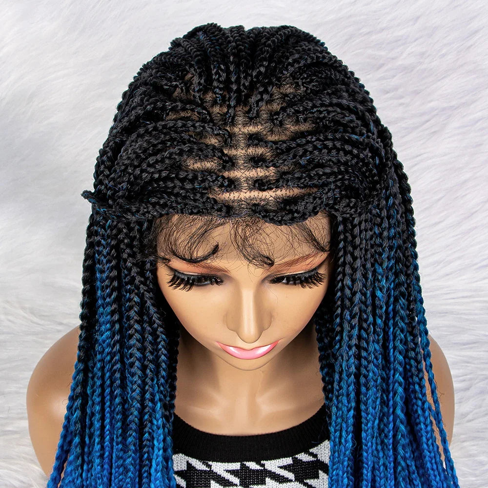 New HD Curly Goddess Box Braids Wig | Transparent Full Lace