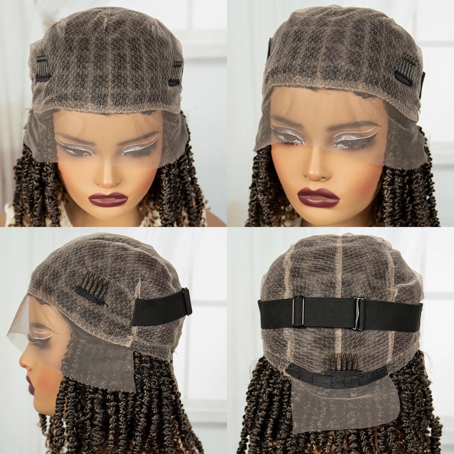 14" Full Lace Twisted Braids Wig with Baby Hair | Natural Looking Synthetic Lace Frontal Braided Wig for Black Women