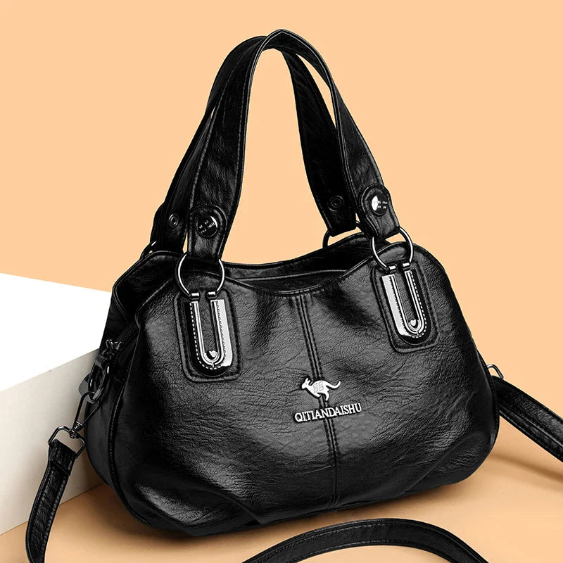 Luxury Handbags 3 Layers | Large Capacity Designer Handbags & Soft Leather Ladies Shoulder Crossbody Bag for Women (Sac)