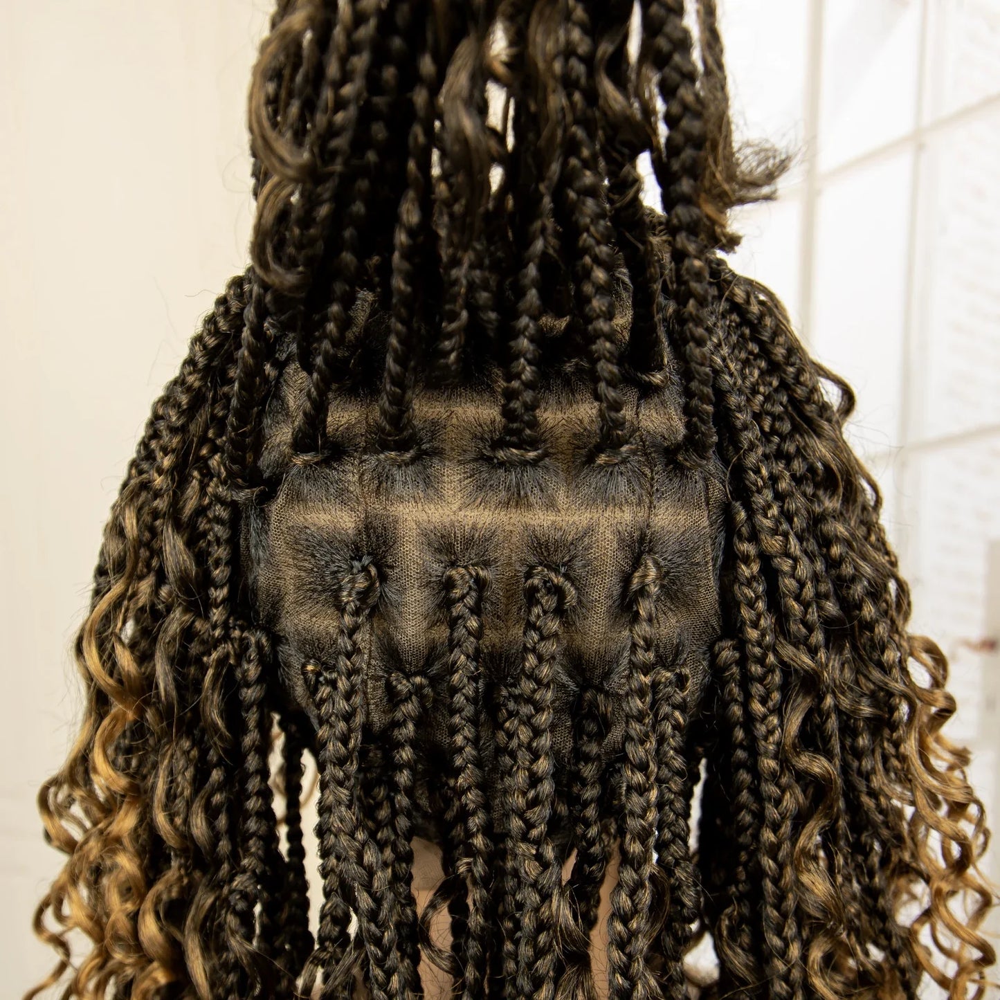 14" Burgundy Box Braids Wig | Full Lace | Kanekalon Fiber | Boho Braids | For Women