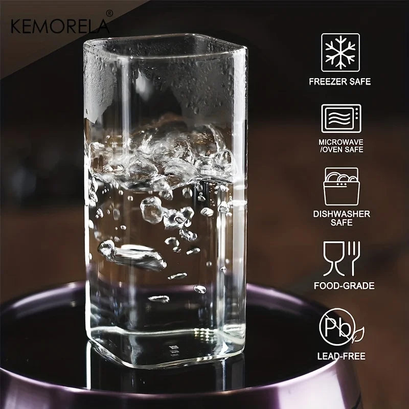 4pcs Drinking Glasses Cups 15oz/19oz Thin Highball Glasses Clear Tall Glass Cups For Water  Juice Beer  Drinks And Cocktail
