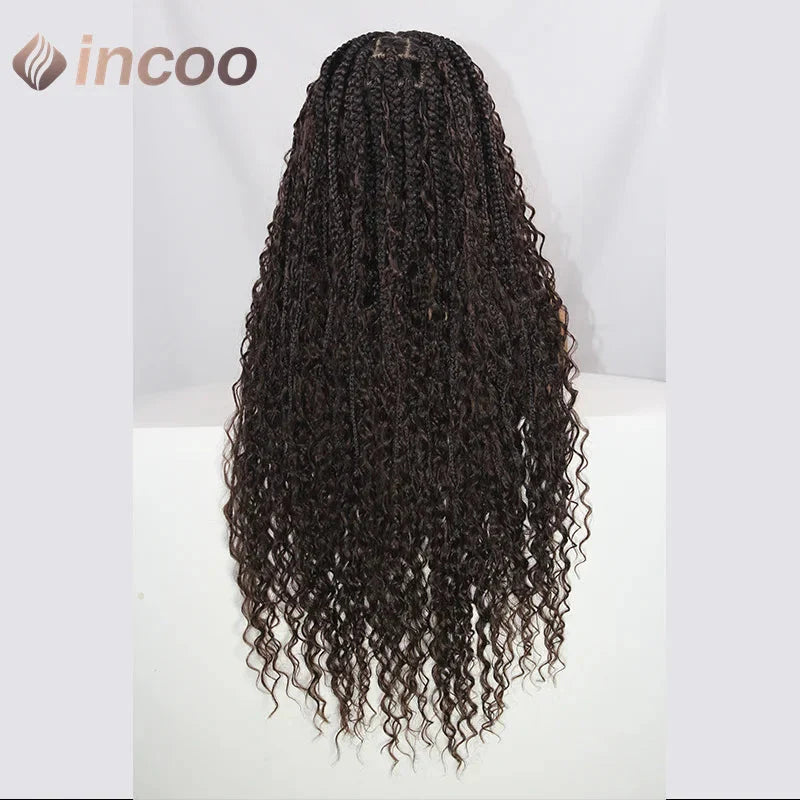 613 Blonde & Burgundy Butterfly Braids Wig | 36" Full Lace | Goddess Locs & Box Braids