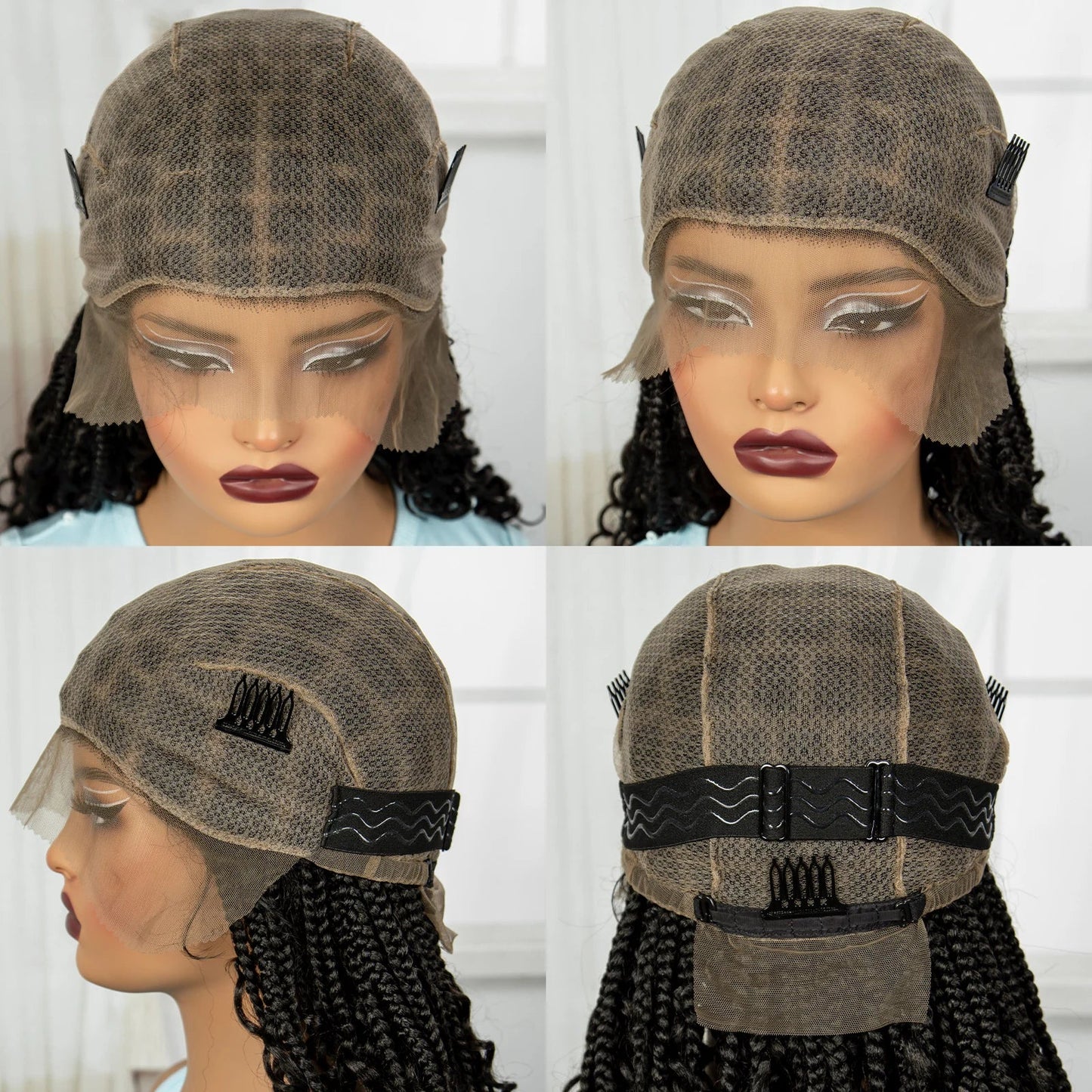 Boho Curly Ends Knotless Braids Wig | Transparent Full Lace | Baby Hair