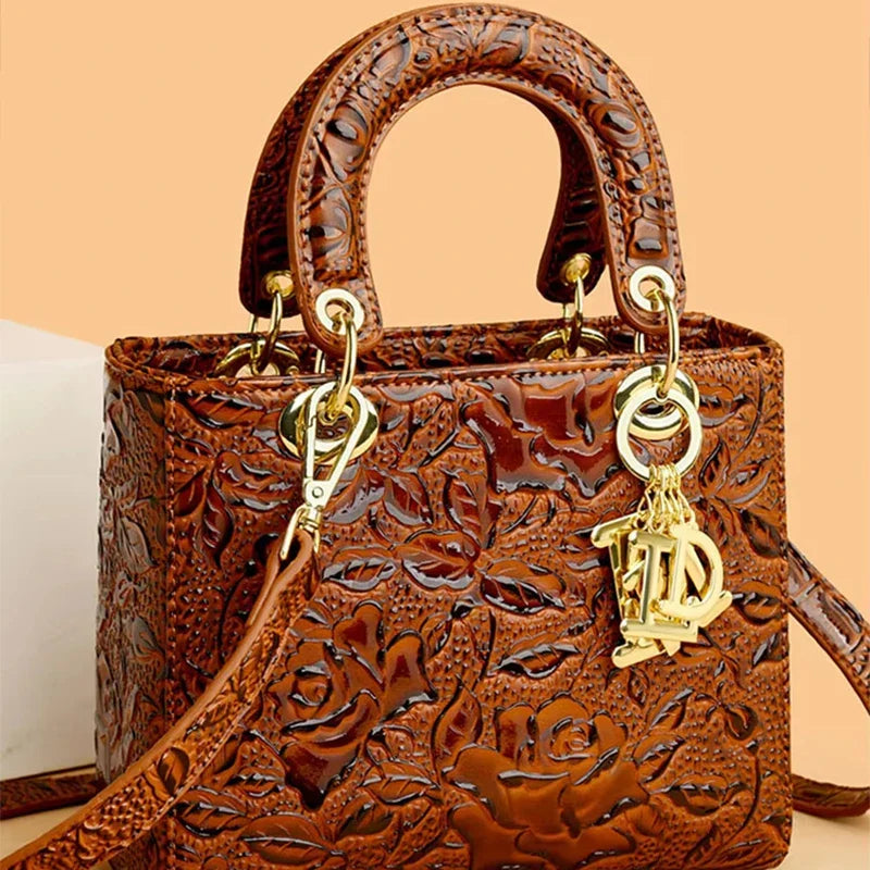 Brand Retro Ladies Handbag | High Quality PU Leather Shoulder Messenger Bag (Large Capacity Simple Commuter Bag for Women)