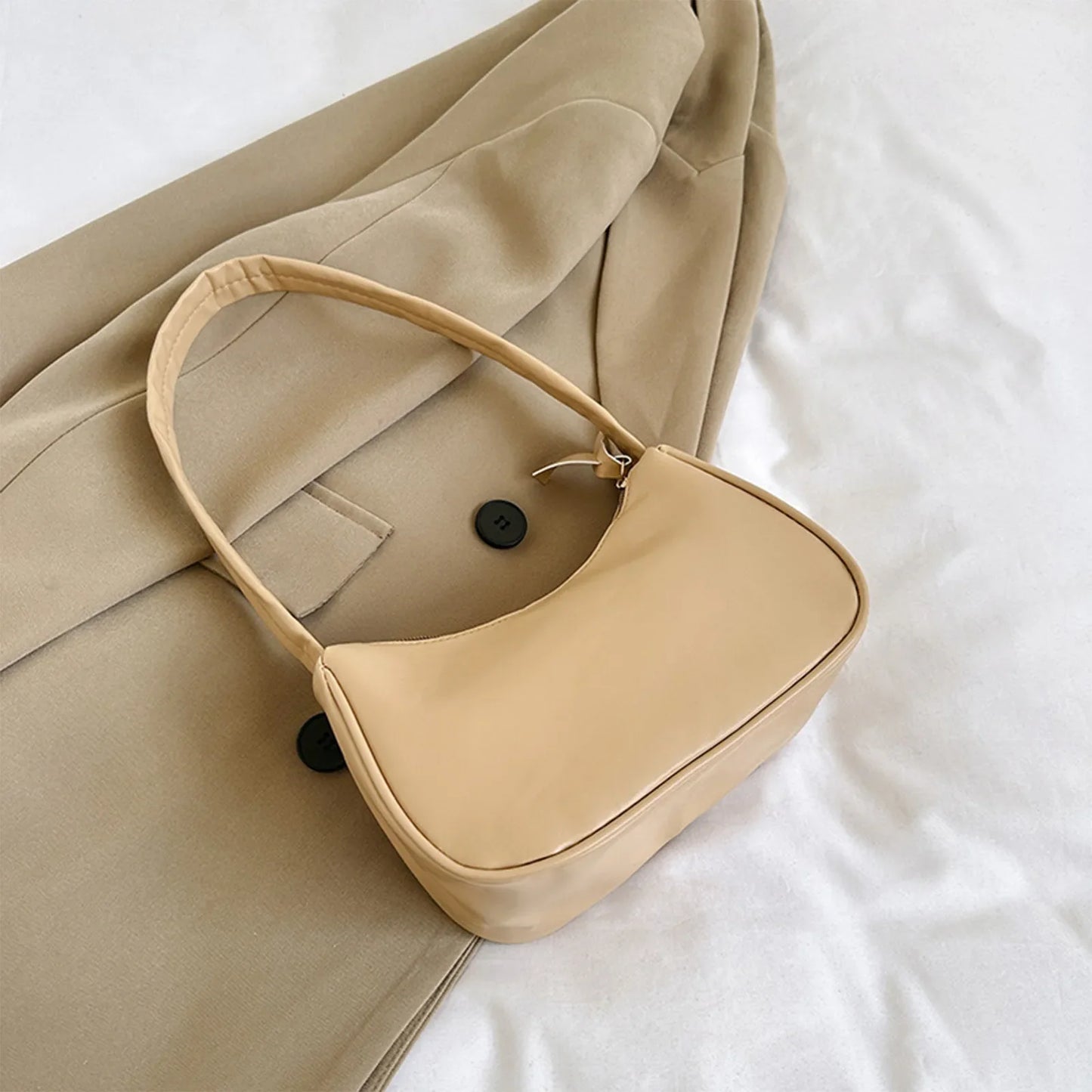 Retro Women's Solid Color Zipper Phone Bag | Hand Bag, Shoulder Bag & Armpit Bag (Mochilas Para Mujer, Mochila Y2k)