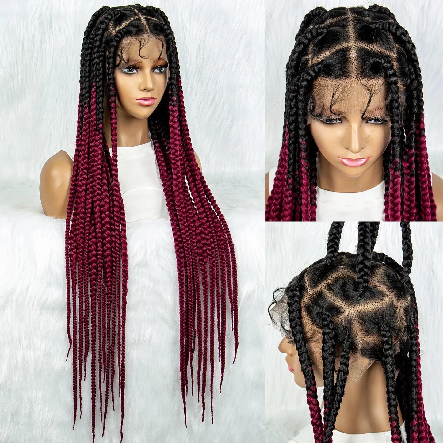 HD Lace Knotless Square Box Braids Wig | Full Lace | Baby Hair | Black Women