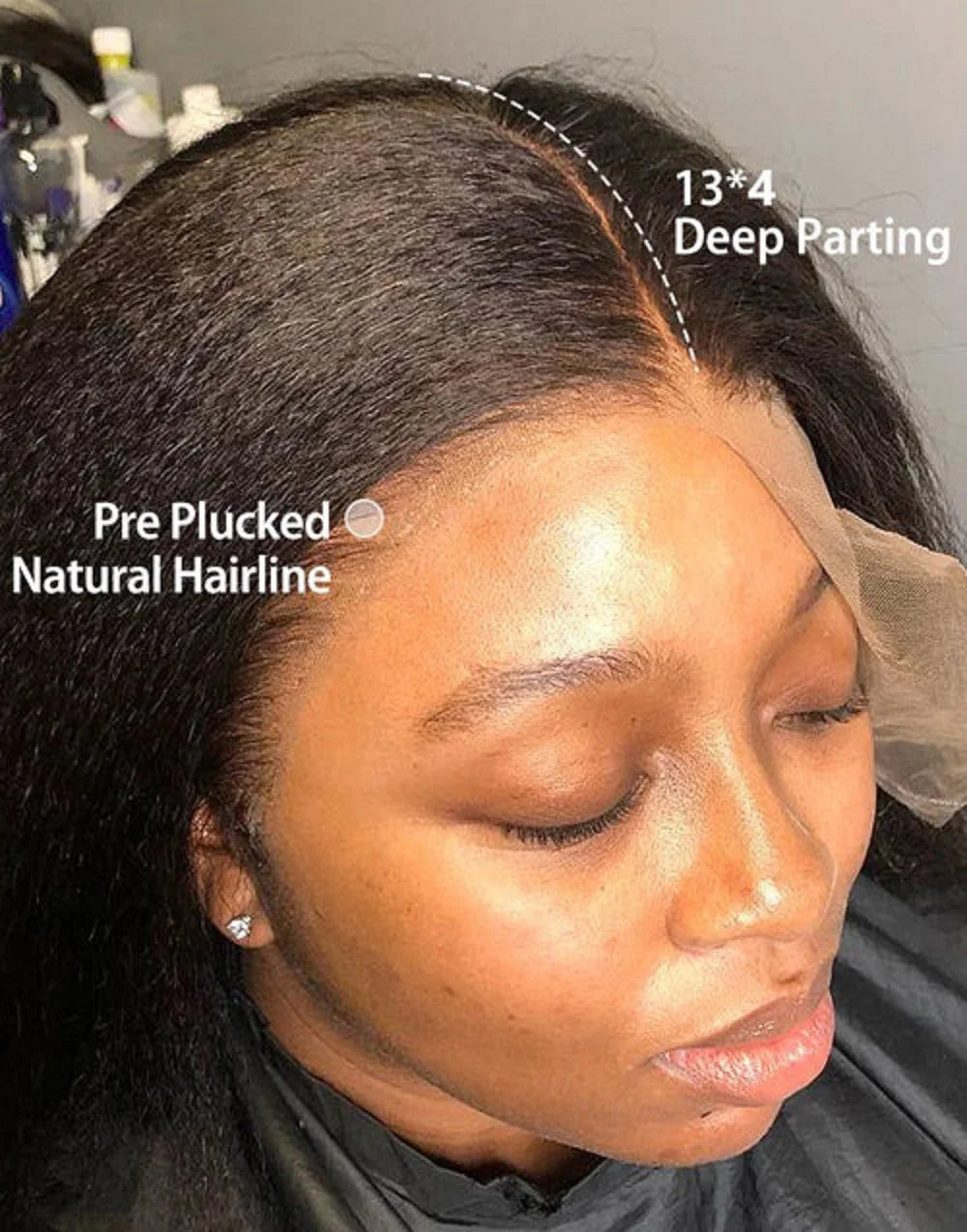 13x4 HD Lace Front Kinky Straight Wig | Long | Brazilian Virgin Hair | Pre-Plucked | Natural Hairline