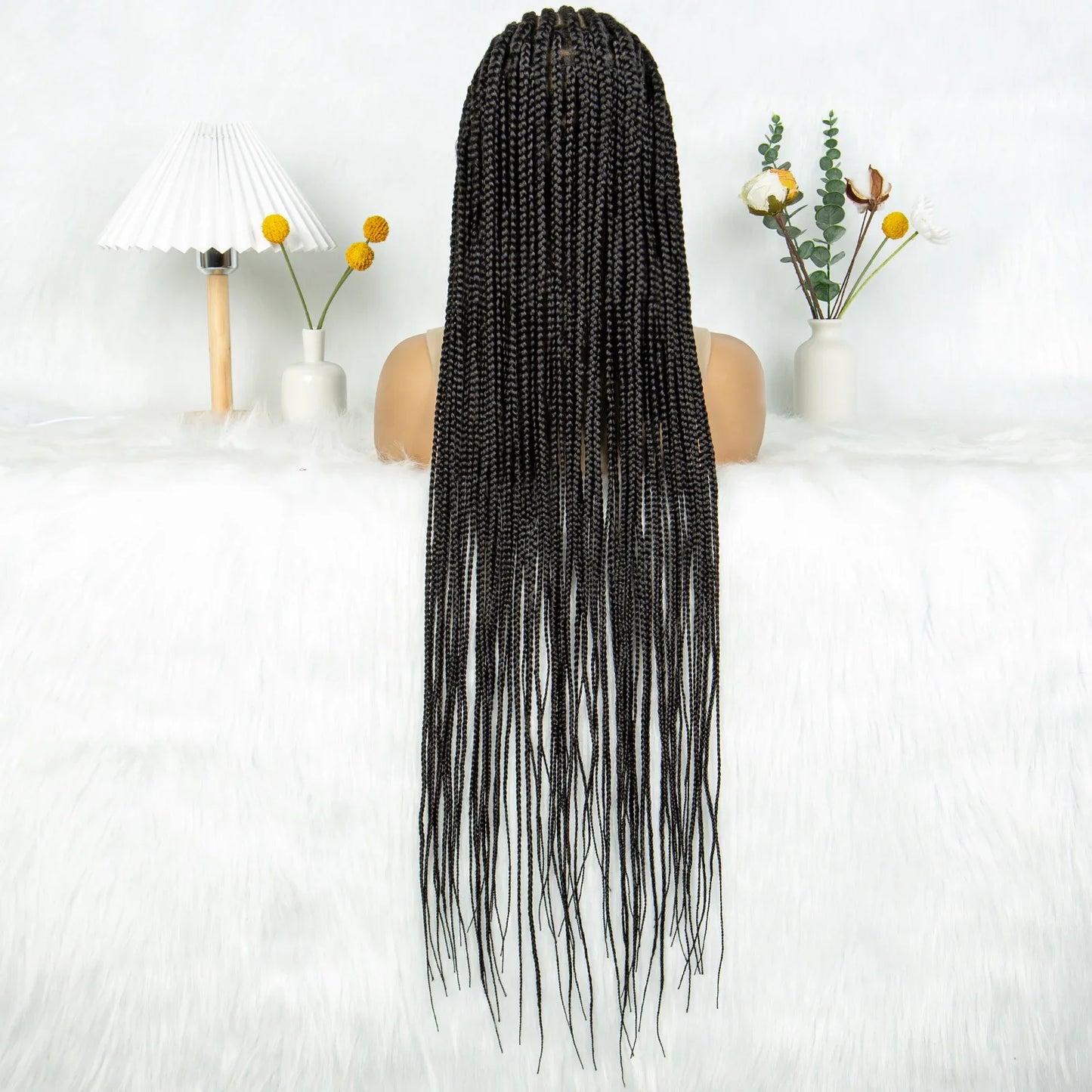 HD Transparent Full Lace Knotless Box & Cornrow Braids Wig