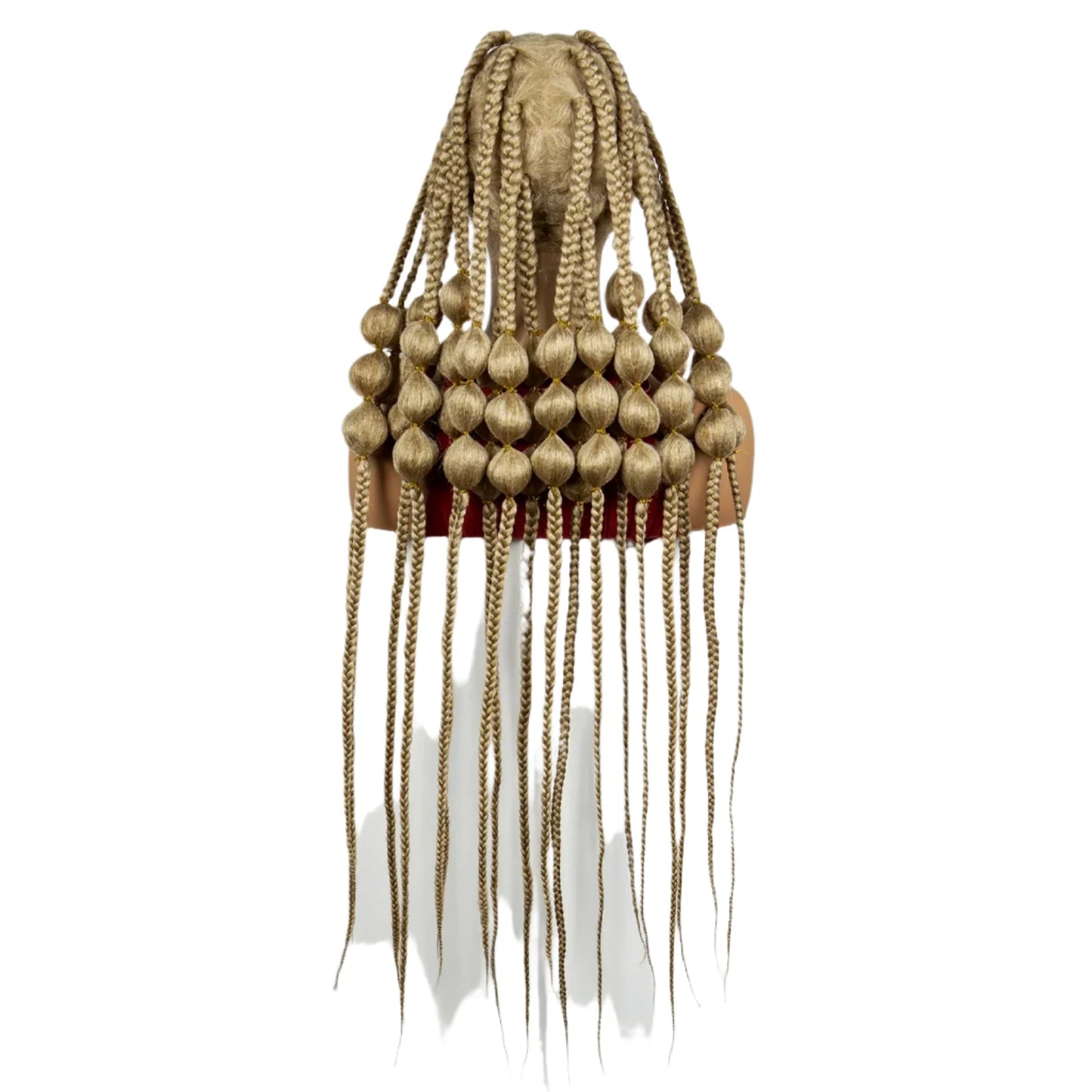 40" Blonde Knotless Bantu Braids Wig | Handmade Full Lace | Baby Hair