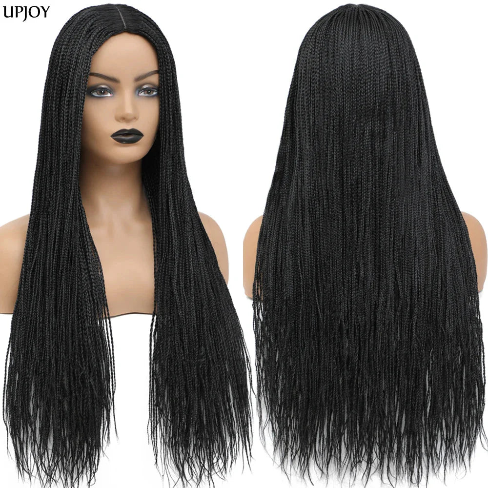 26" Ombre Box Braids Wig | Knotless | Crochet | 1B, 27, 30, Gray | Handmade