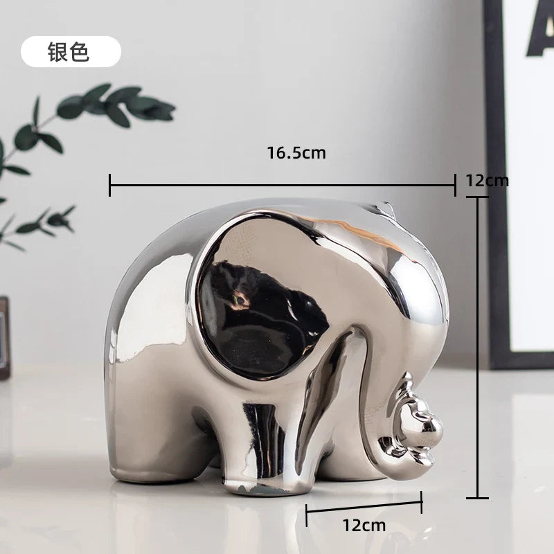 Cartoon Elephant Figurine Boho Home Decor Ornament Living Room  Wine Cabinet DesktopTV cabinet Home