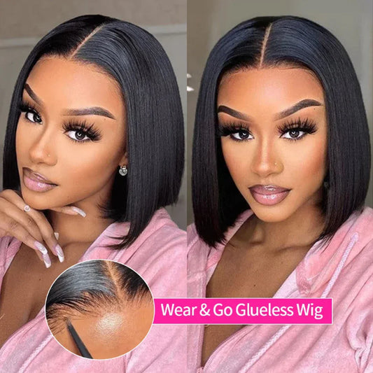 12A Bone Straight Bob Wig | Ready to Go | Glueless | Lace Frontal & Closure Options | Brazilian Remy Human Hair