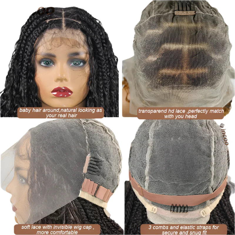 Bohemian Box Braids Full Lace Wig - Blonde Goddess Locs Curly Braided Wig for Black Women