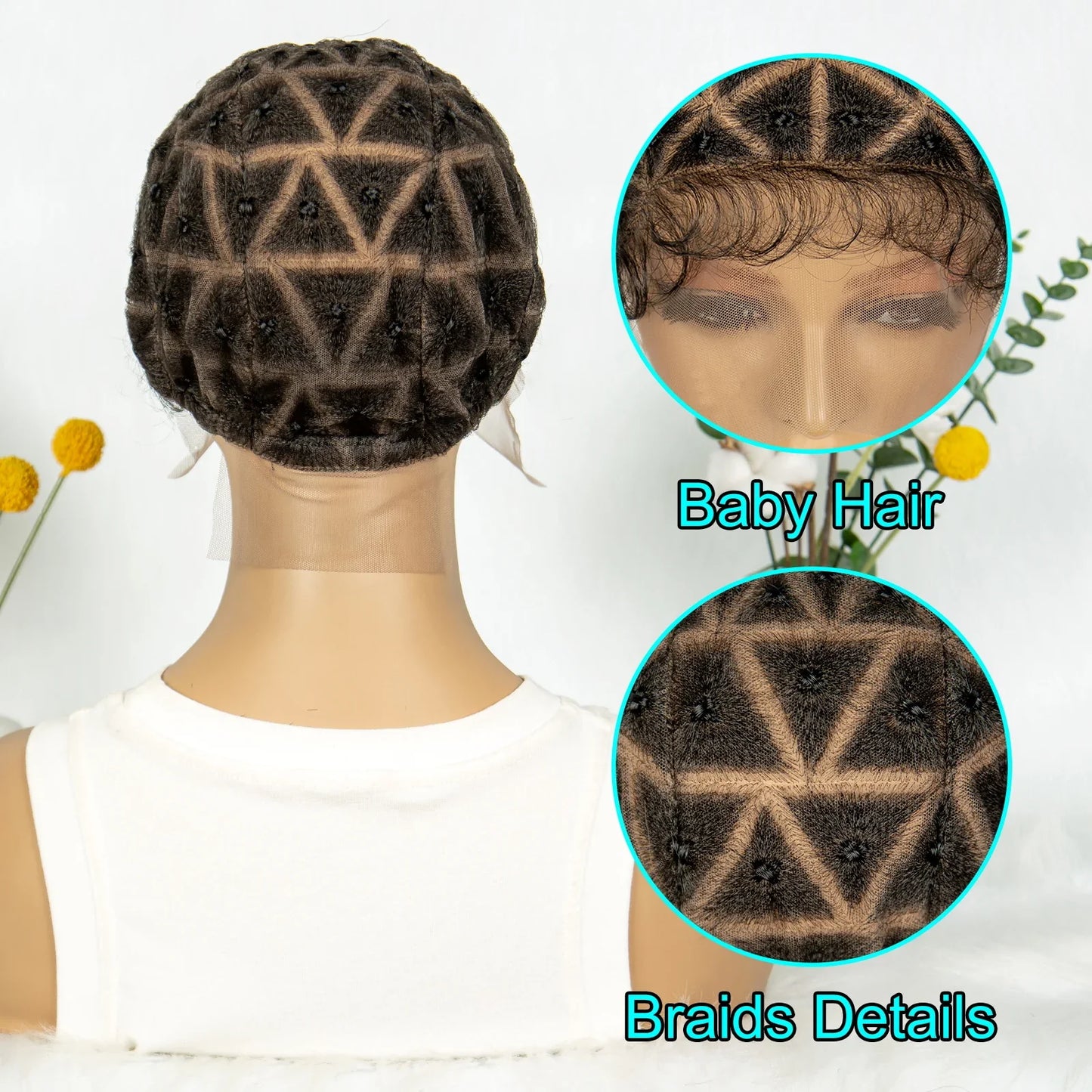 KIMA Pre-Parting Crochet Braid Mesh Cap | Boho Style | Baby Hair Feature