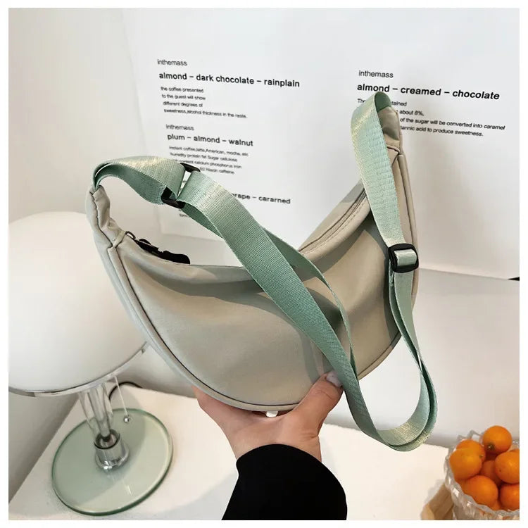 Solid Color Chest Bag for Women | Large Capacity Travel Crossbody & Half Moon Belt Bag (Ladies Daily Street Fanny Pack)