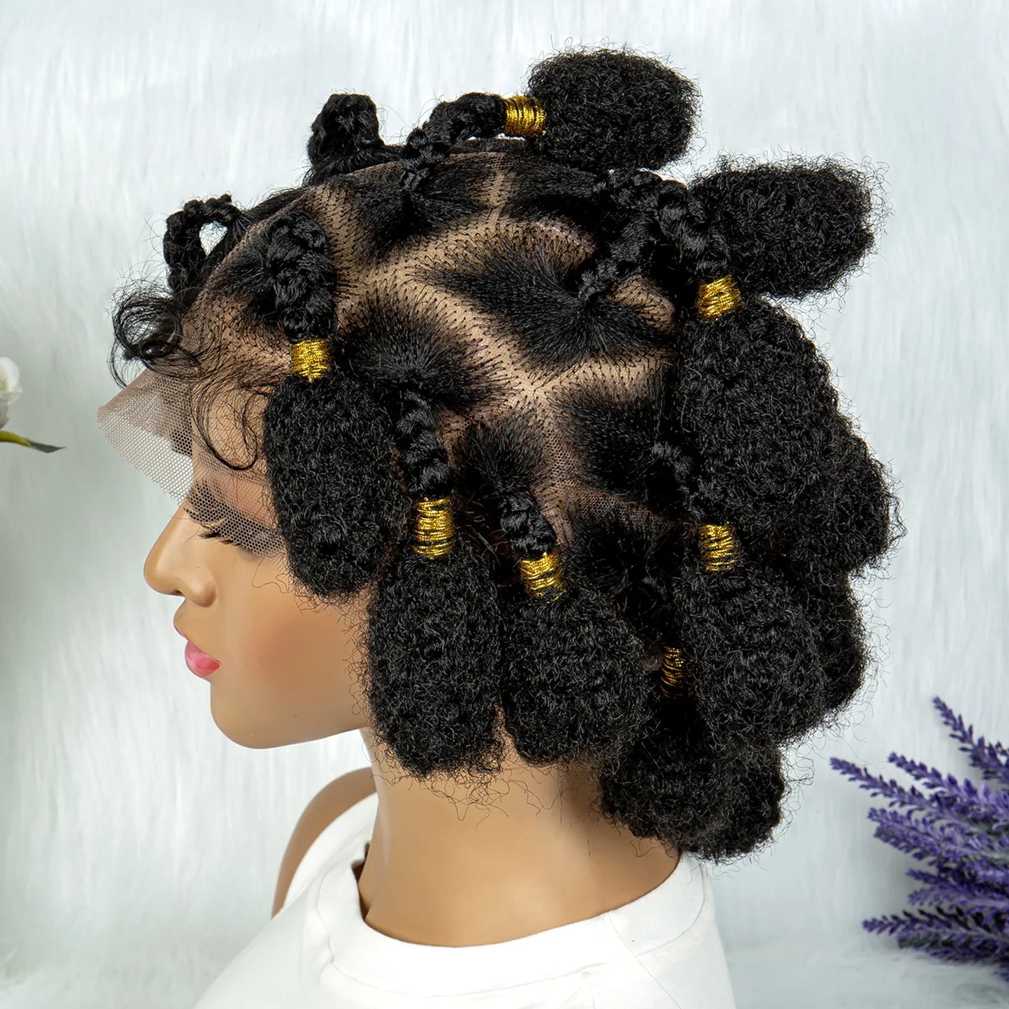 New Style Bantu Knot Knotless Box Braids HD Full Lace Wig | Synthetic Braided Wig for Black Women