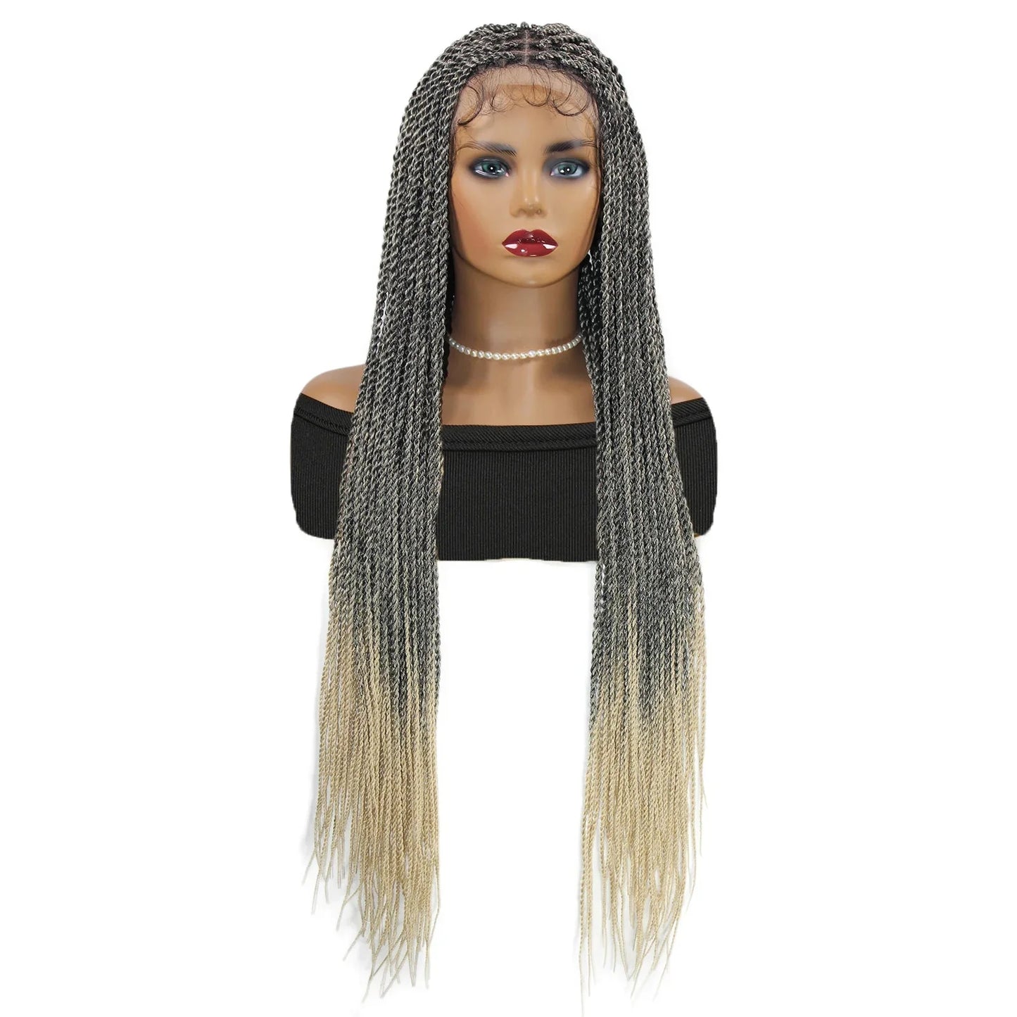 Goddess Faux Locs & Twist Braided Lace Front Wig | Box Braids | Full Lace Frontal | Synthetic Wig