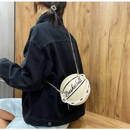 Hot Selling Ladies Spherical Bag | Personality Basketball Bag & New Shoulder Messenger Bag (Korean Round Bag Women's Bag)