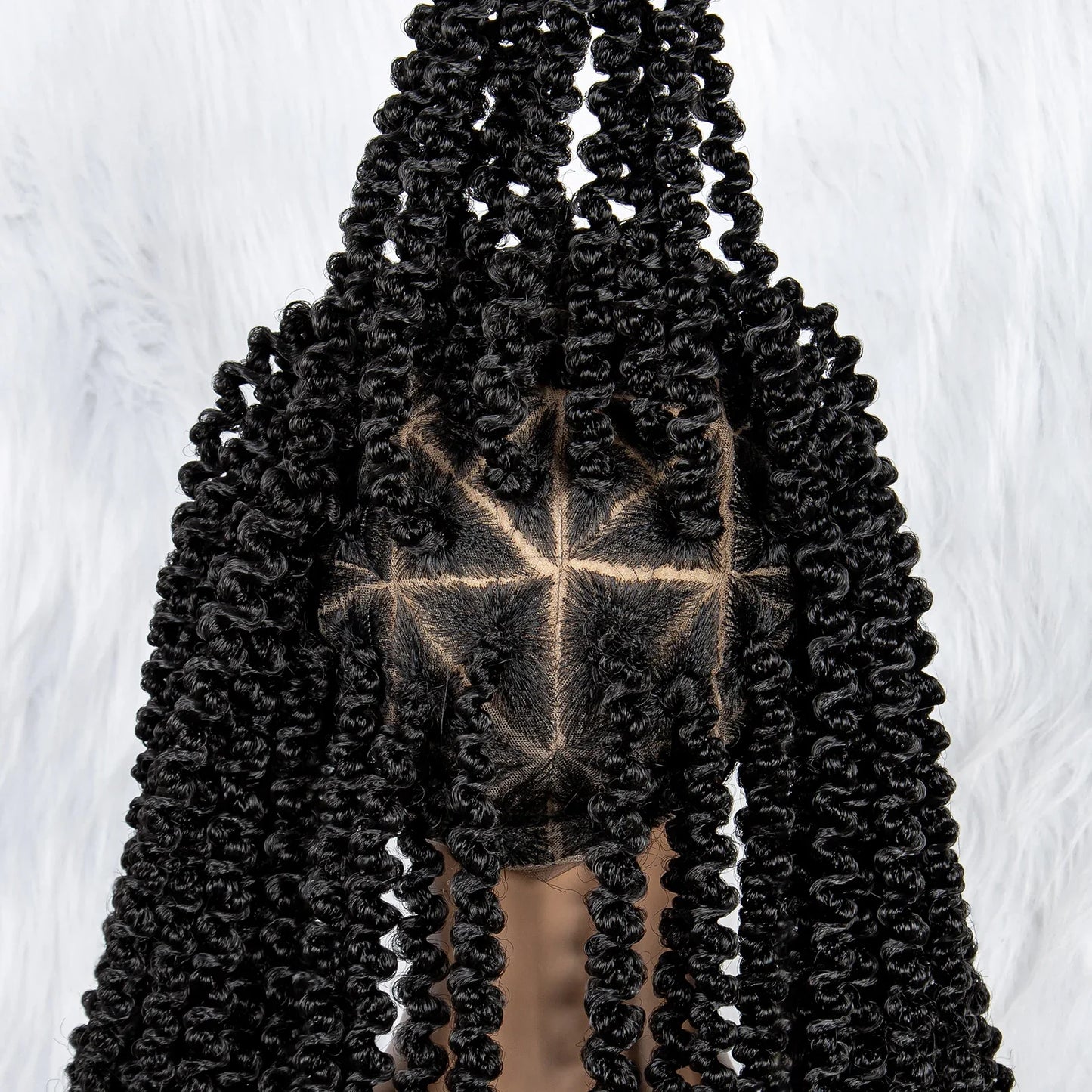 KIMA 18" Curly Tip Braided Wig | Full Lace with Baby Hair