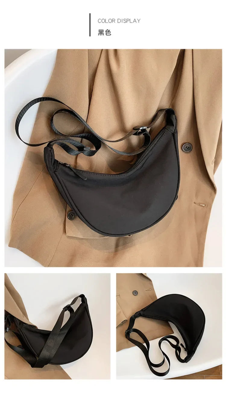 Solid Color Chest Bag for Women | Large Capacity Travel Crossbody & Half Moon Belt Bag (Ladies Daily Street Fanny Pack)