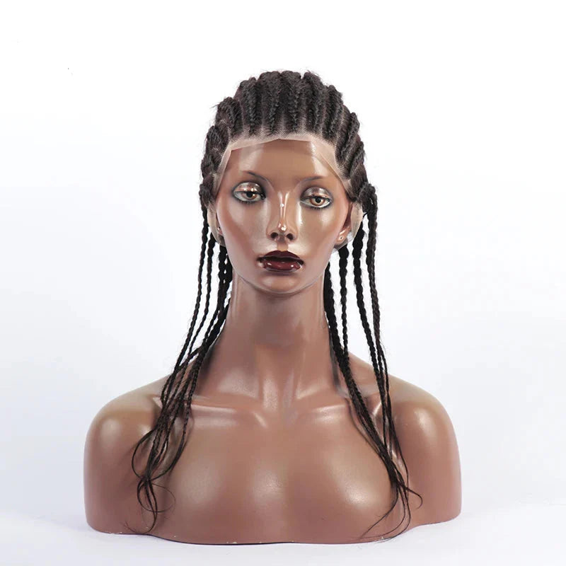 18-24" Box Braided Full Lace Human Hair Wig | Pre-Styled Braids | Transparent Lace | Vietnamese Remy Hair | 12A Grade