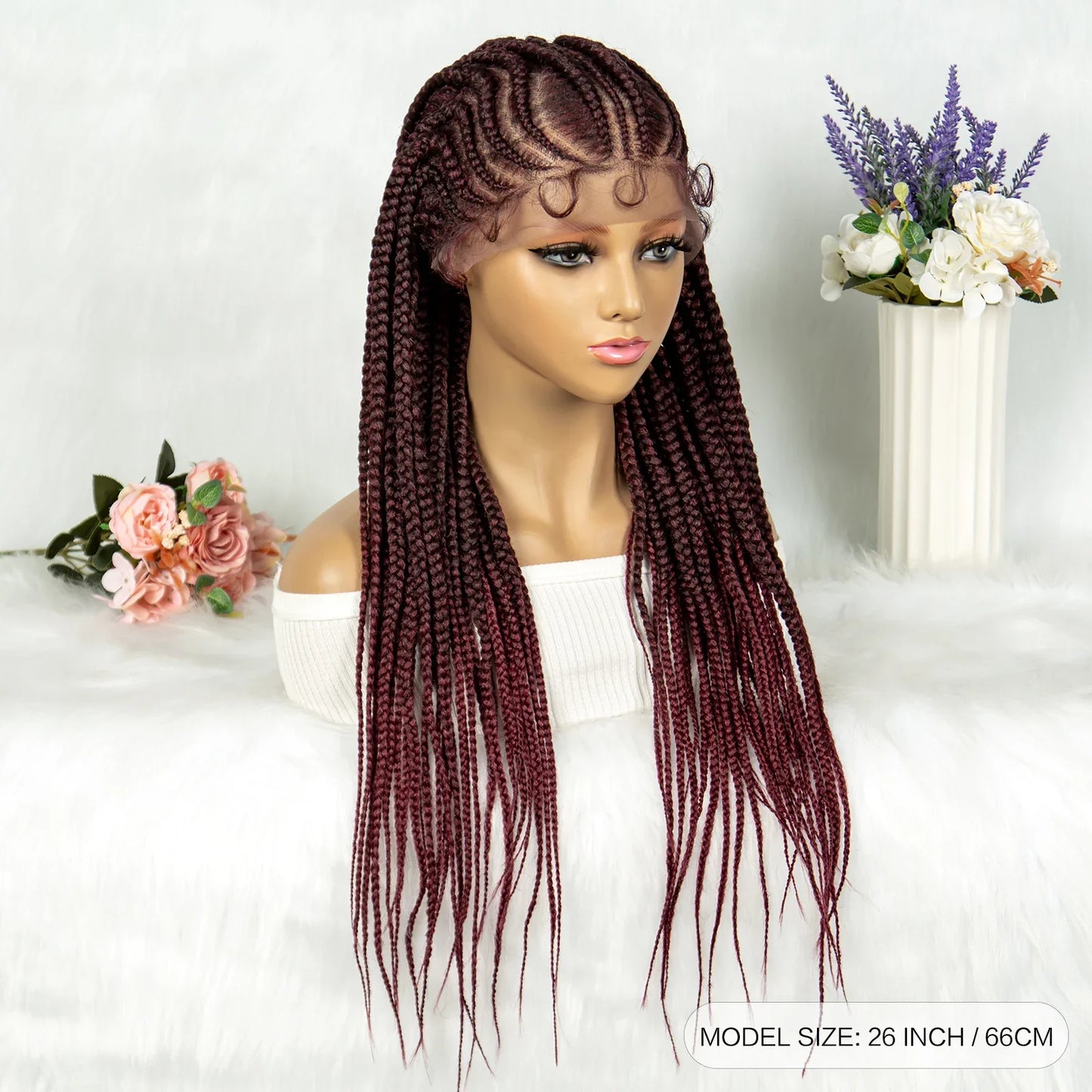 13x6 Lace Front Faux Locs Braided Wig | Crochet Braids | Synthetic Locs | Black Women