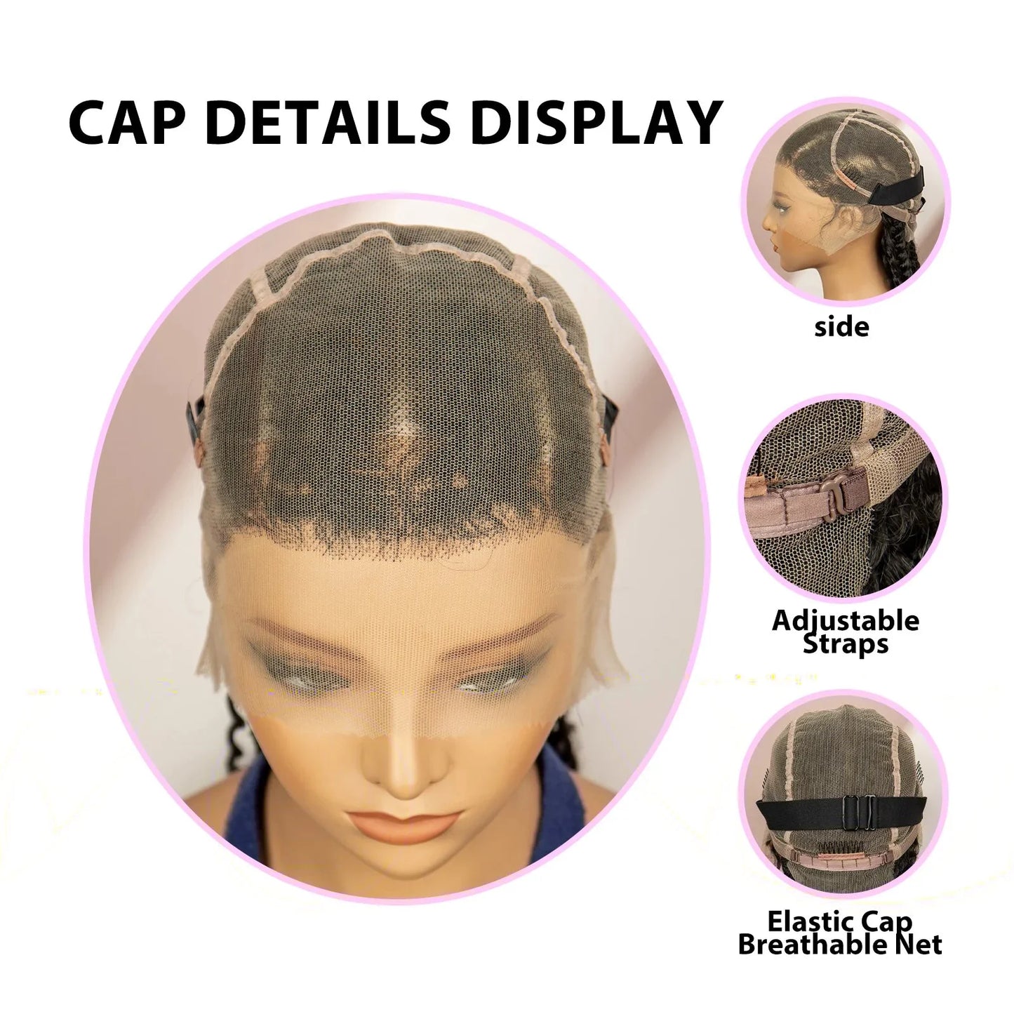 34" Cornrow Braided Wig | Full Lace | Baby Hair | Boho Braids | Kanekalon Synthetic