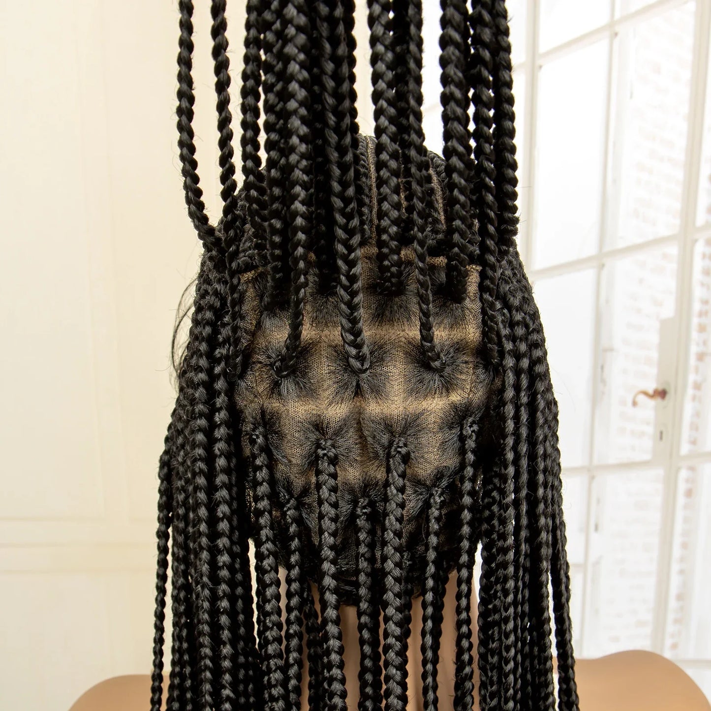 Full Lace Braided Wig Synthetic Braid Wigs Lace Frontal Wig with Baby Hair Box Braided Wig for Black Women Knotless Braid Wigs