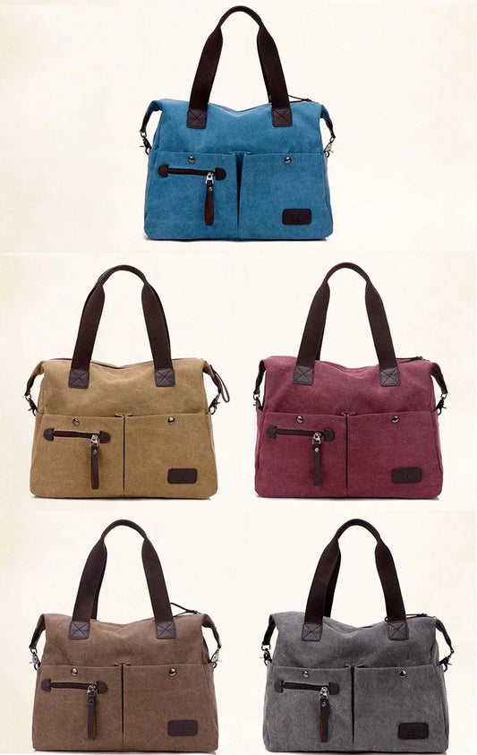New Arrive Women's Vintage Canvas Messenger Bag | Large Casual Tote Handbag & Crossbody Shoulder Bag for Ladies (Travel Bag)