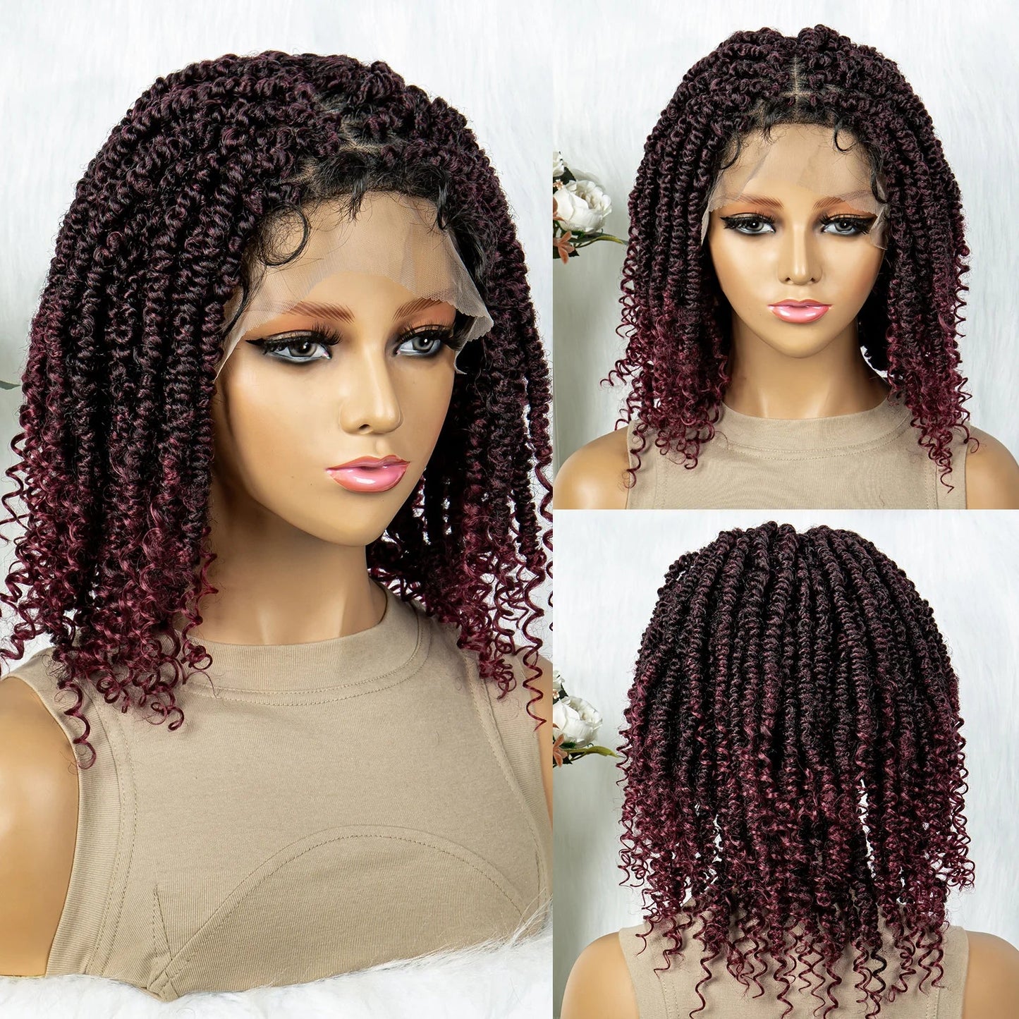 Curly End Twisted Braids Wig | 9x6 Lace Front with Baby Hair
