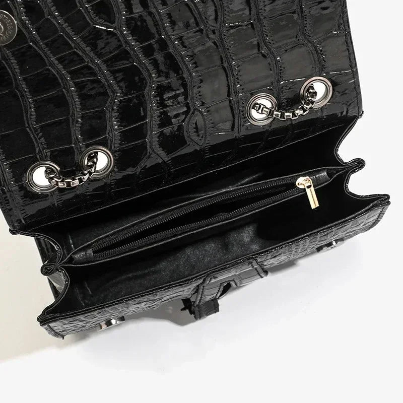 Luxury Women's Handbag with Chains & Sequins | Crossbody Shoulder Messenger Bag (Brand Design, Animal Print, Casual Purses)