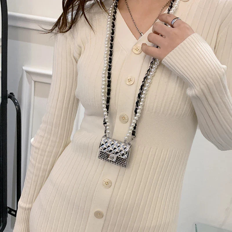 Fashionable Metal Shoulder Bags for Women | High Quality Crossbody Bag & Designer Clothing Accessories (Satchel Cute Mini Diamond Bag)