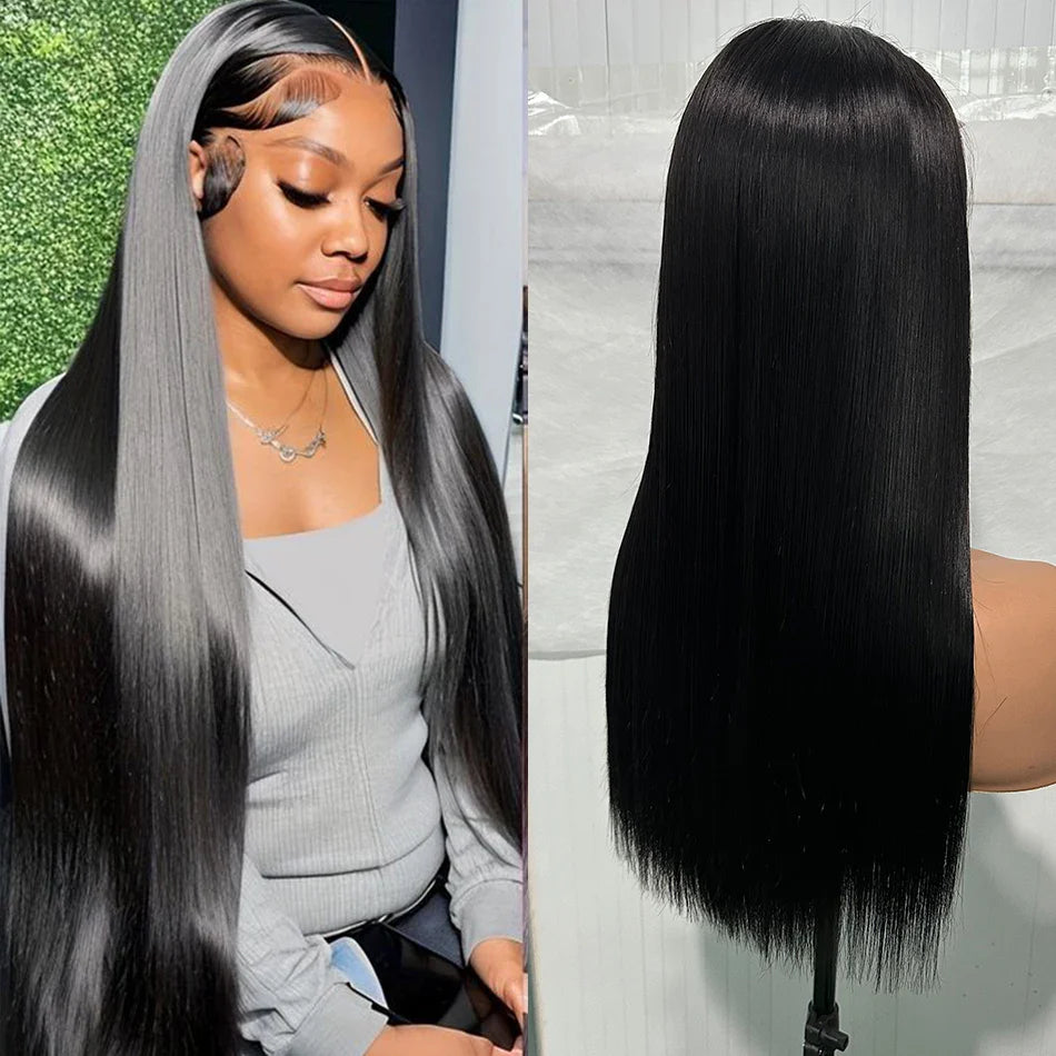 300% Density Bone Silky Straight Human Hair Wig | Double Drawn HD Transparent Lace Closure Glueless Wig (Wear & Go)