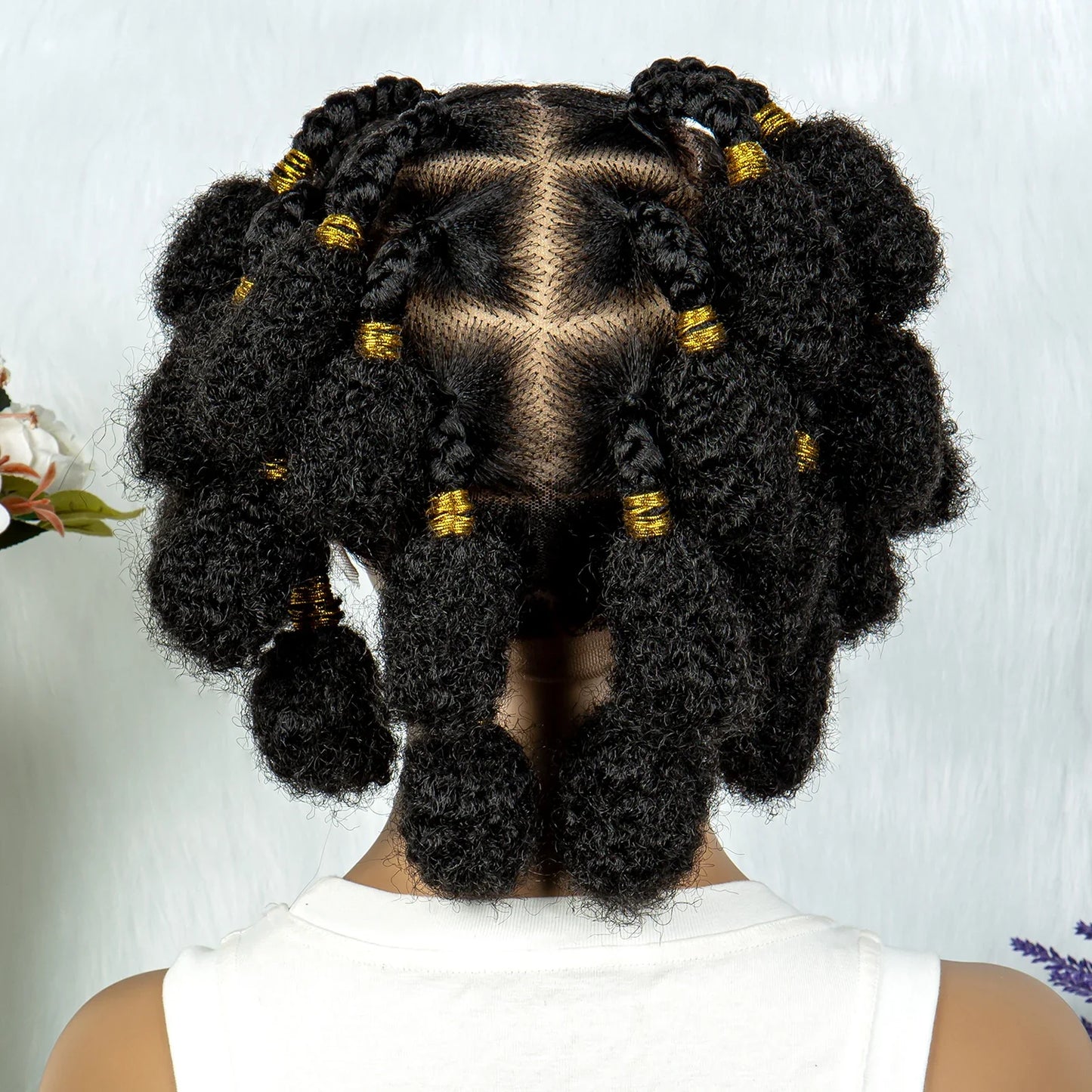KIMA HD Full Lace Bantu Knot Braids Wig | Knotless Box Braids