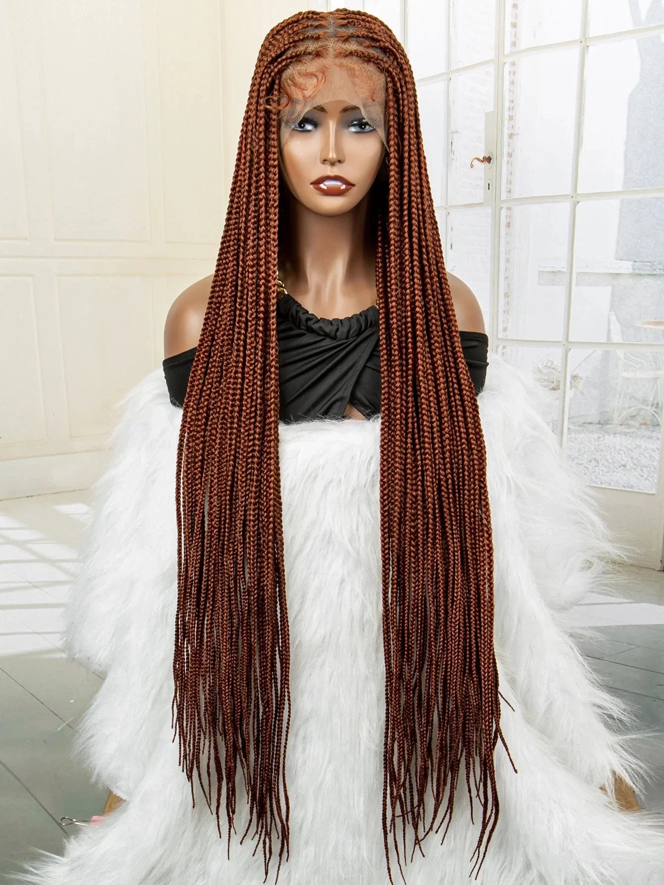350# Blonde HD Full Lace Braided Wig | Knotless Box Cornrows | Crochet Braids | Synthetic Braids for Black Women