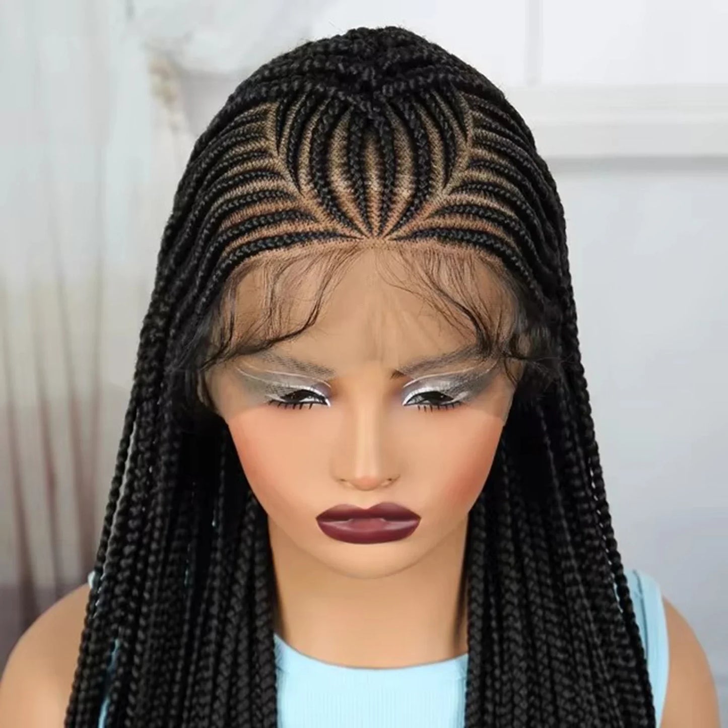 36" Knotless Cornrow Braids Wig | Full Lace | Baby Hair | Black Women