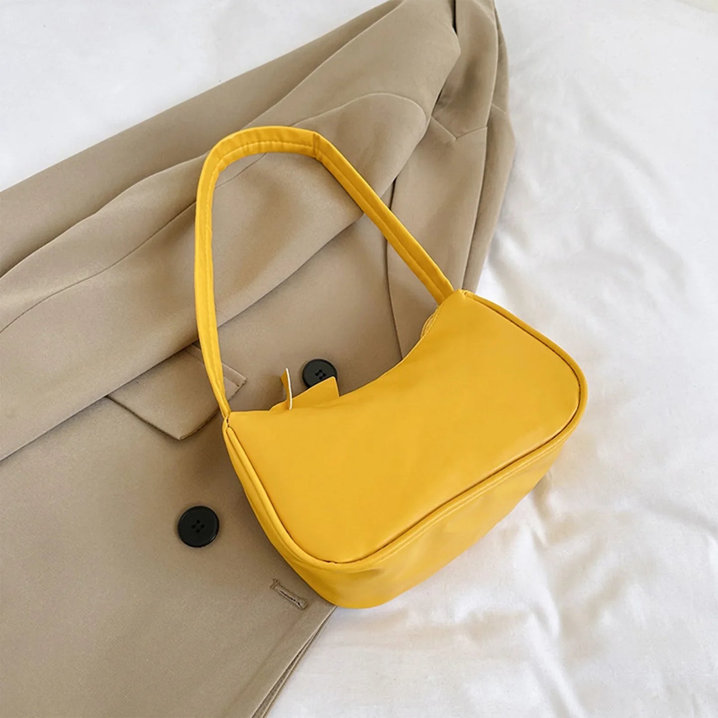 Retro Women's Solid Color Zipper Phone Bag | Hand Bag, Shoulder Bag & Armpit Bag (Mochilas Para Mujer, Mochila Y2k)