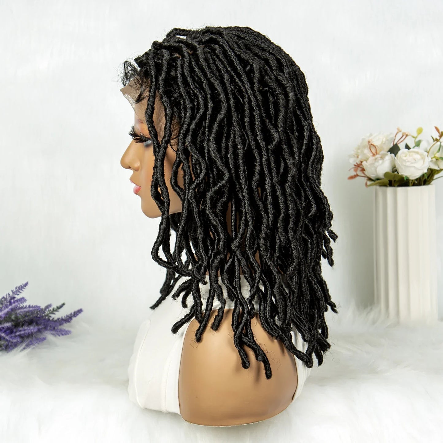 Lightweight Curly End Box Braids Wig | Lace Front Cornrows