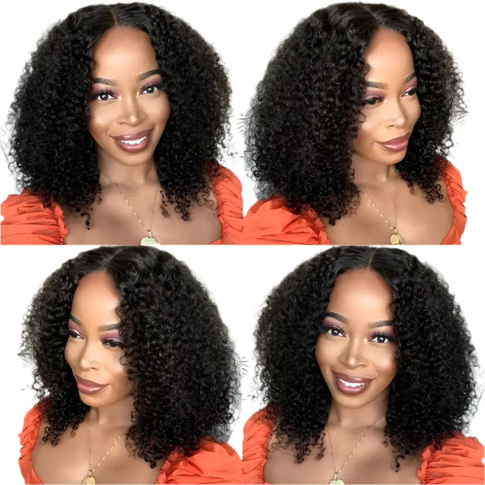 Kinky Curly Bob Wig | 13x4 Lace Front | Glueless | Wet & Wavy | Remy Human Hair