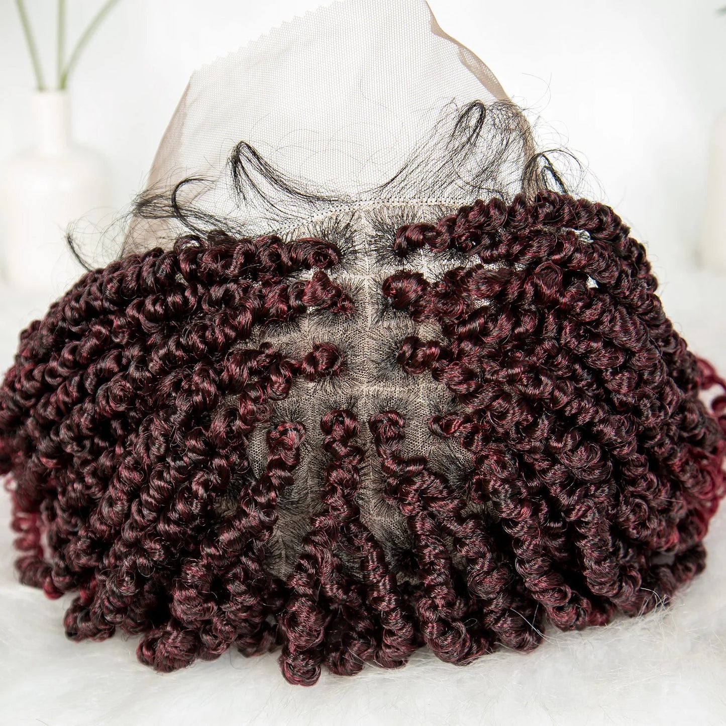 Short Length Box Braided Wig Full Lace Braided Wig Curly Hair With Baby Hair Braiding Wig Twisted Dreadlocks Wig For Women